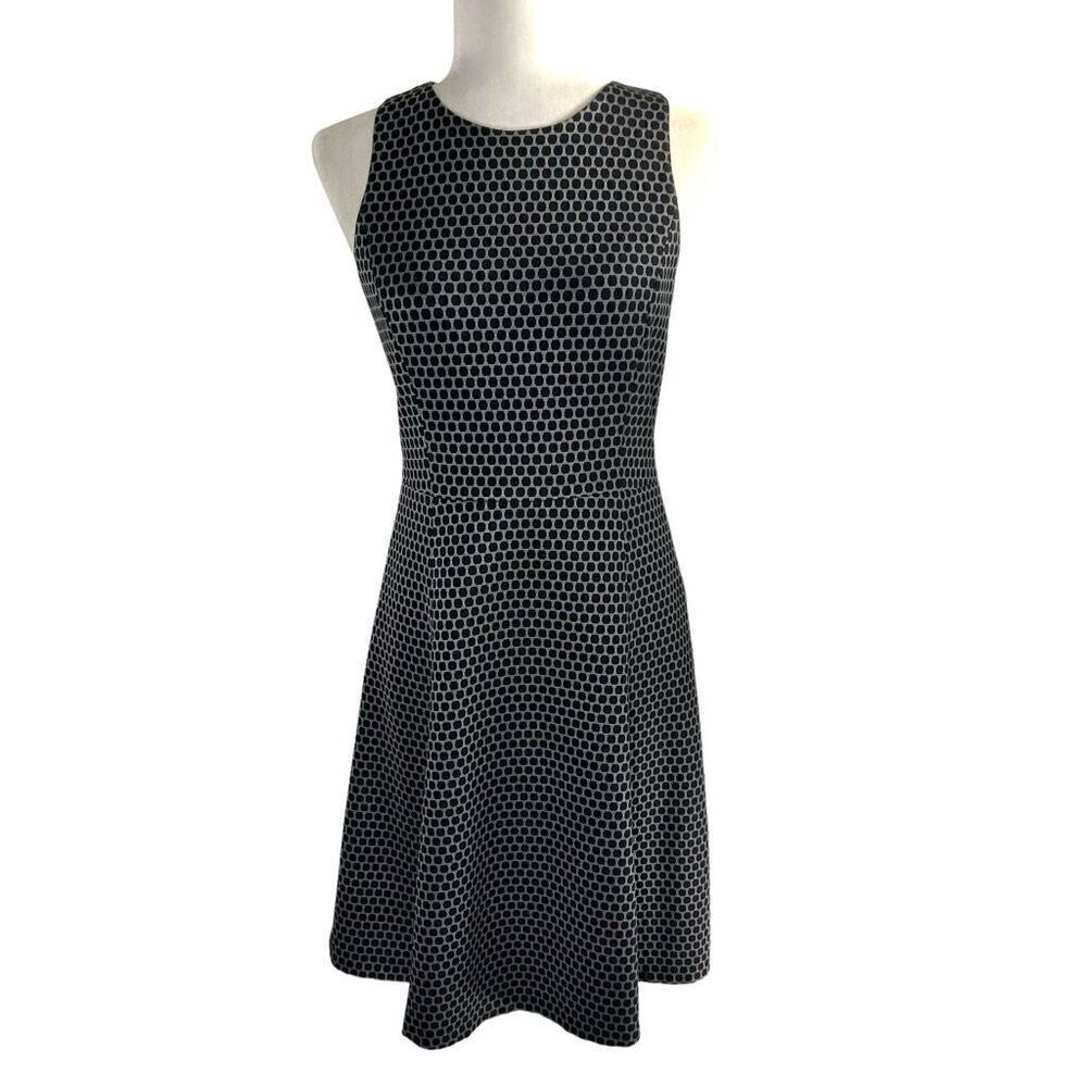 Theory Silverā& Black Small Trekana Circuit Fit and Flare Dress Sizeā4 - Picture 2 of 12